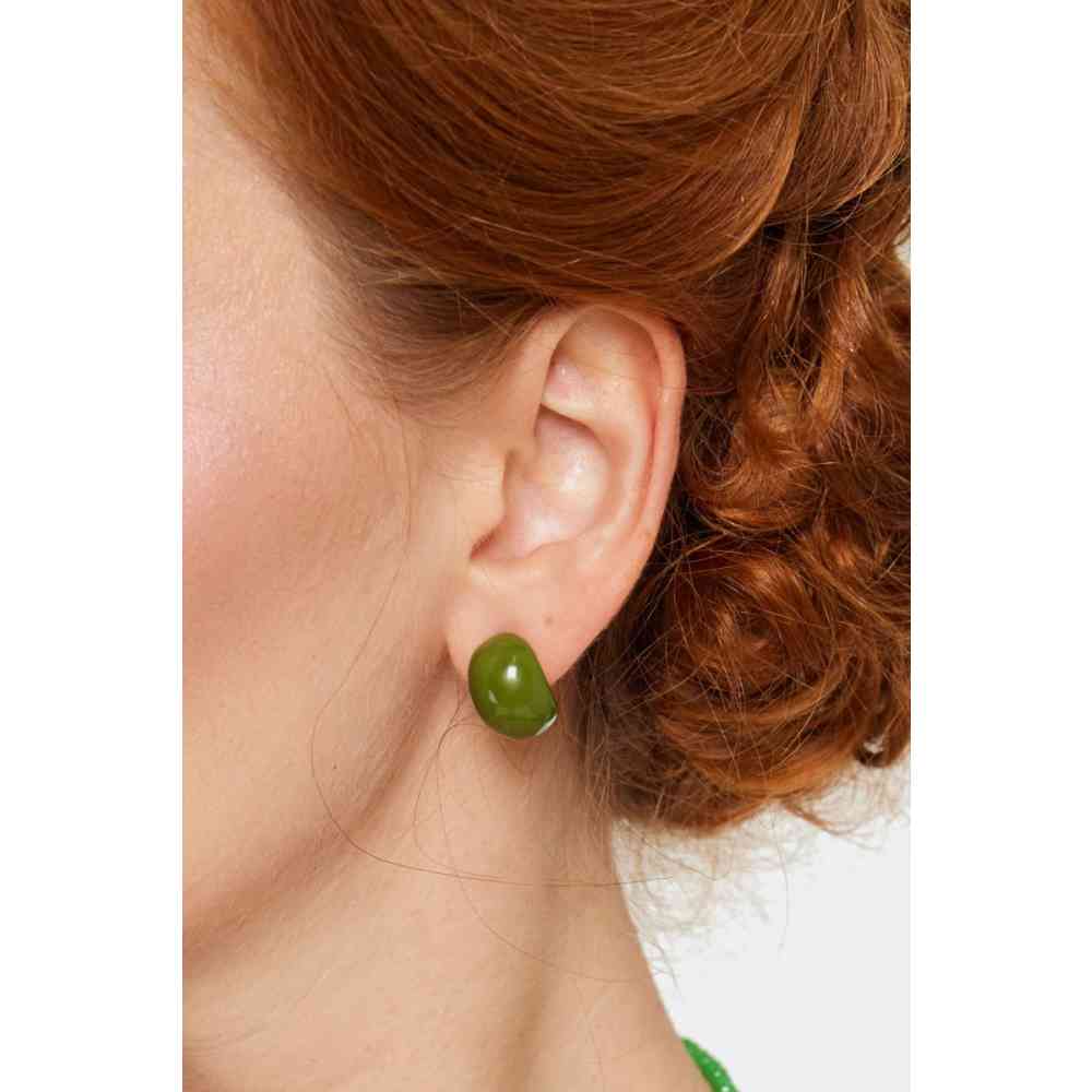 Voodoo Vixen - Retro Style Demi Hoop Des boucles d'oreilles - Vert